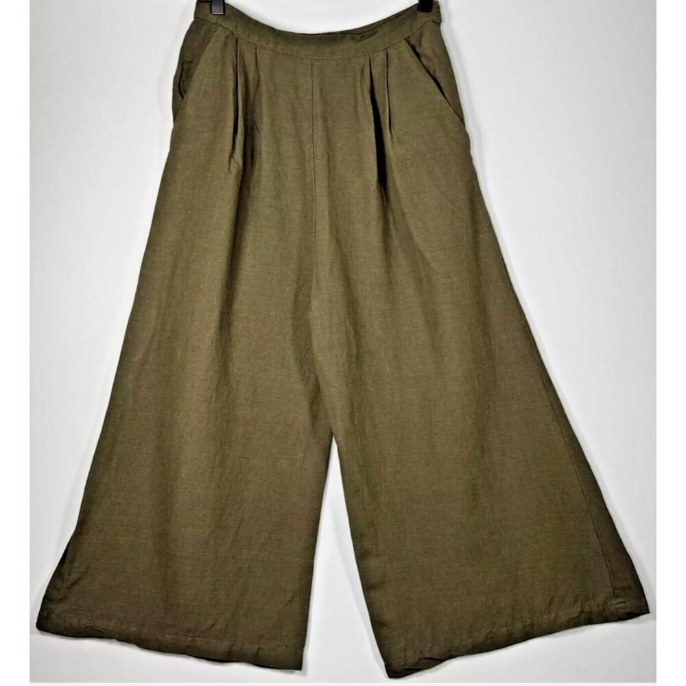 First Rite‎ Pants Womens Small Wide Leg Linen Blend Relaxed Fit California Made